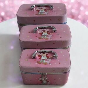 Pink Cosmetic Bag Set with Cartoon Design